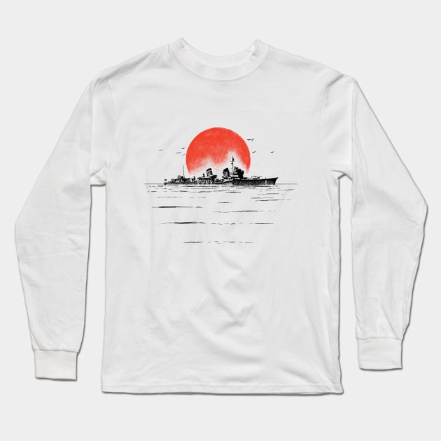 WW2 Japanese warships Long Sleeve T-Shirt by TrocaBoo